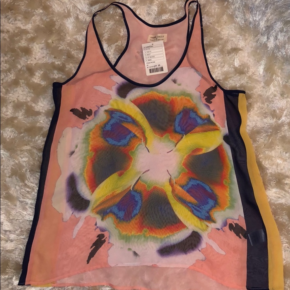 Anthropologie Sheer Water Color Tank Size Med.